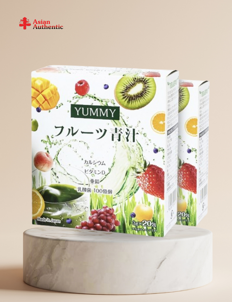 Combo of 2 boxes of Japanese Shinnippai Yummy Fruit Barley Germ Powder (Box of 20 packs x 3g)