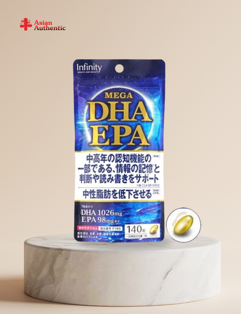 Infinity DHA EPA Mega fish oil capsules for eyes and brain, 140 capsules