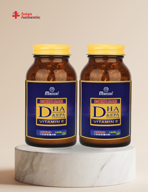 Combo of 2 boxes of Mamori DHA&EPA memory support brain supplements, box of 180 pills