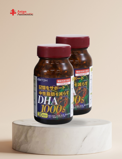 Combo of 2 boxes of Japanese Itoh DHA 1000mg brain supplements, 120 pills