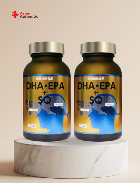 Combo of 2 boxes of fish oil supplements DHA & EPA SQ Nichiei Bussan 330 tablets