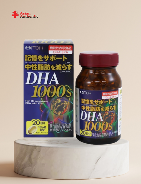Japanese ITOH DHA 1000mg brain supplement improves concentration and memory, 120 tablets