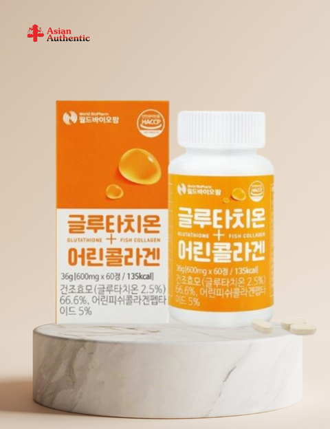 Korean BioPharm Glutathione Collagen Anti-Aging Skin Whitening Pills
