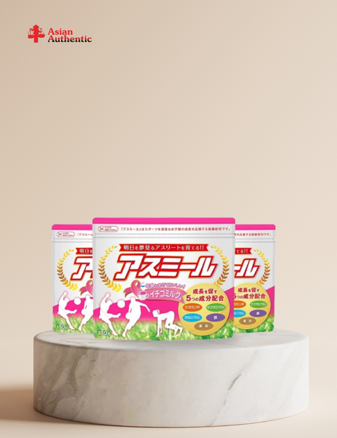 Combo of 3 Asumiru Ichiban Boshi height increasing milk for children 180g (strawberry flavor)