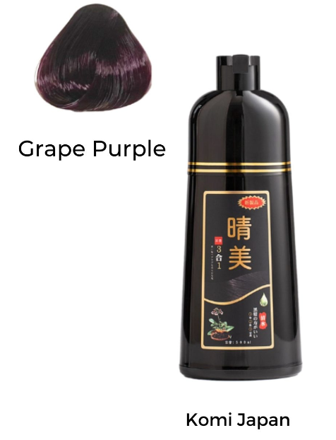 KOMI JAPAN Organic Instant 3in1 Hair Dye GRAPE PURPLE Color Shampoo high quality 500mL