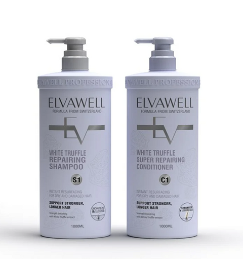 (1000ml each) Elvawell super smooth damage repair shampoo & conditioner